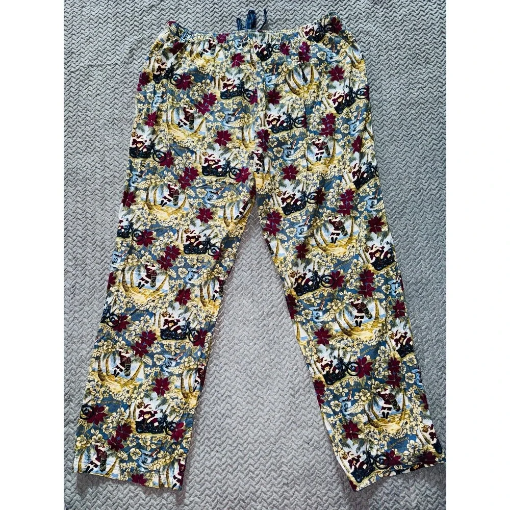 Tommy Bahama Men's Santa Clauses Bike Paradise Lounge Pajama Pants All Over XL